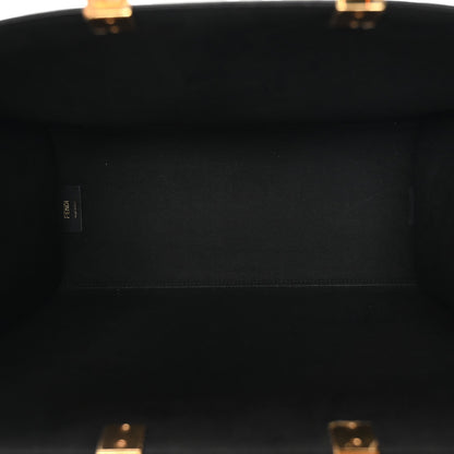 Vitello Plexiglass FF Embossed Medium Fendi Sunshine Shopper Tote Black