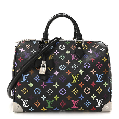 LV X TM Monogram Multicolor Speedy Soft 30 Black
