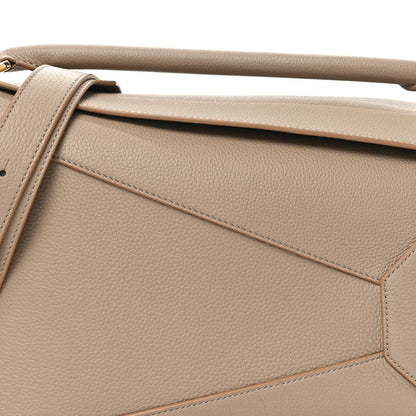 Calfskin Large Puzzle Edge Bag Sand