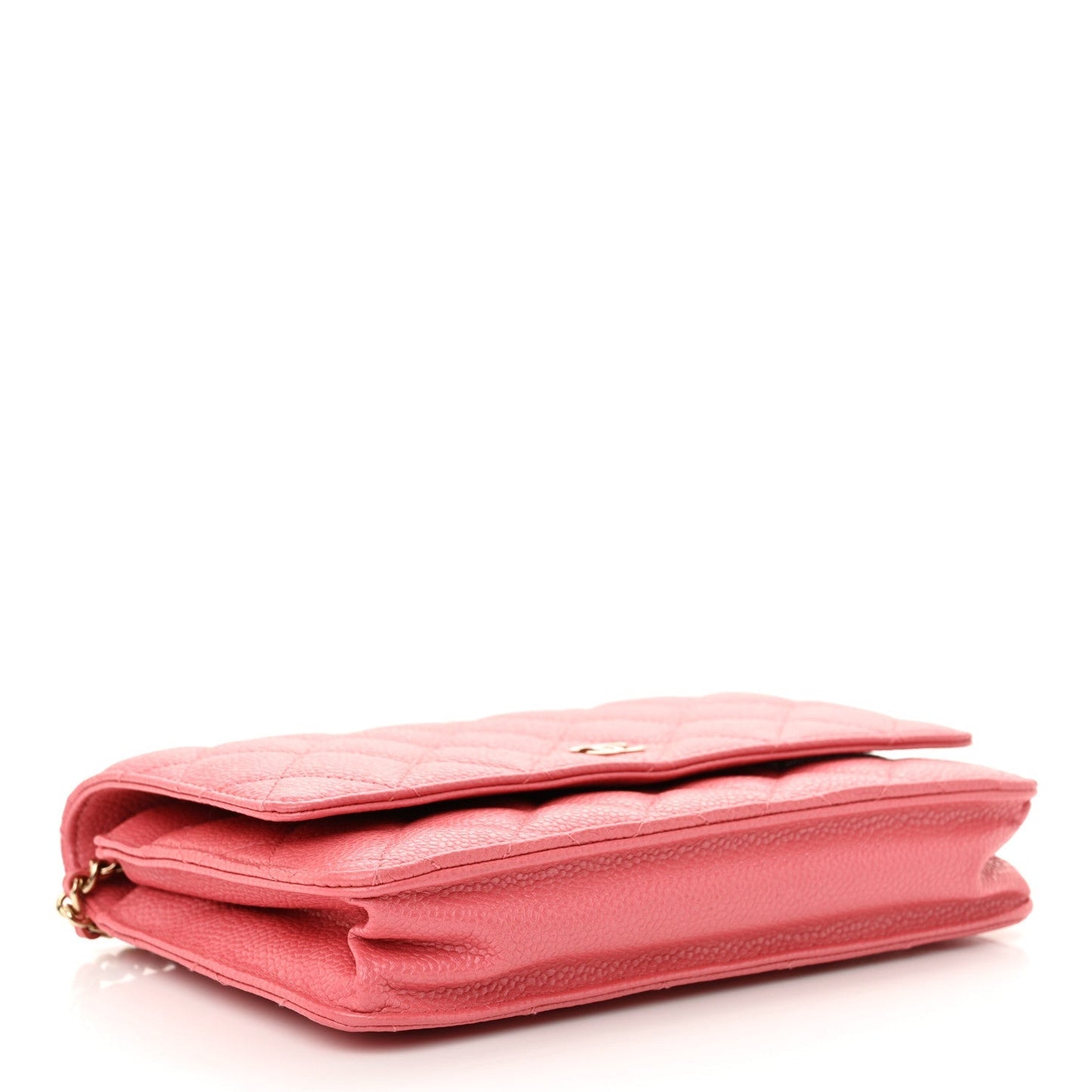 Caviar Quilted Wallet on Chain WOC Pink