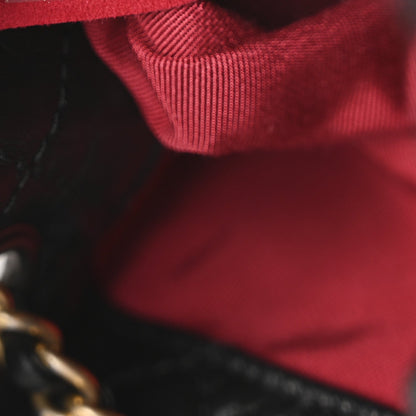 Aged Calfskin Quilted Small Gabrielle Backpack Black