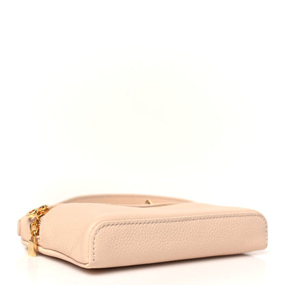 Grained Calfskin Extra Pocket Mini Pouch Creamed Honey