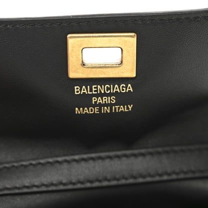 Natural Smooth Calfskin Nano Rodeo Top Handle Handbag Black