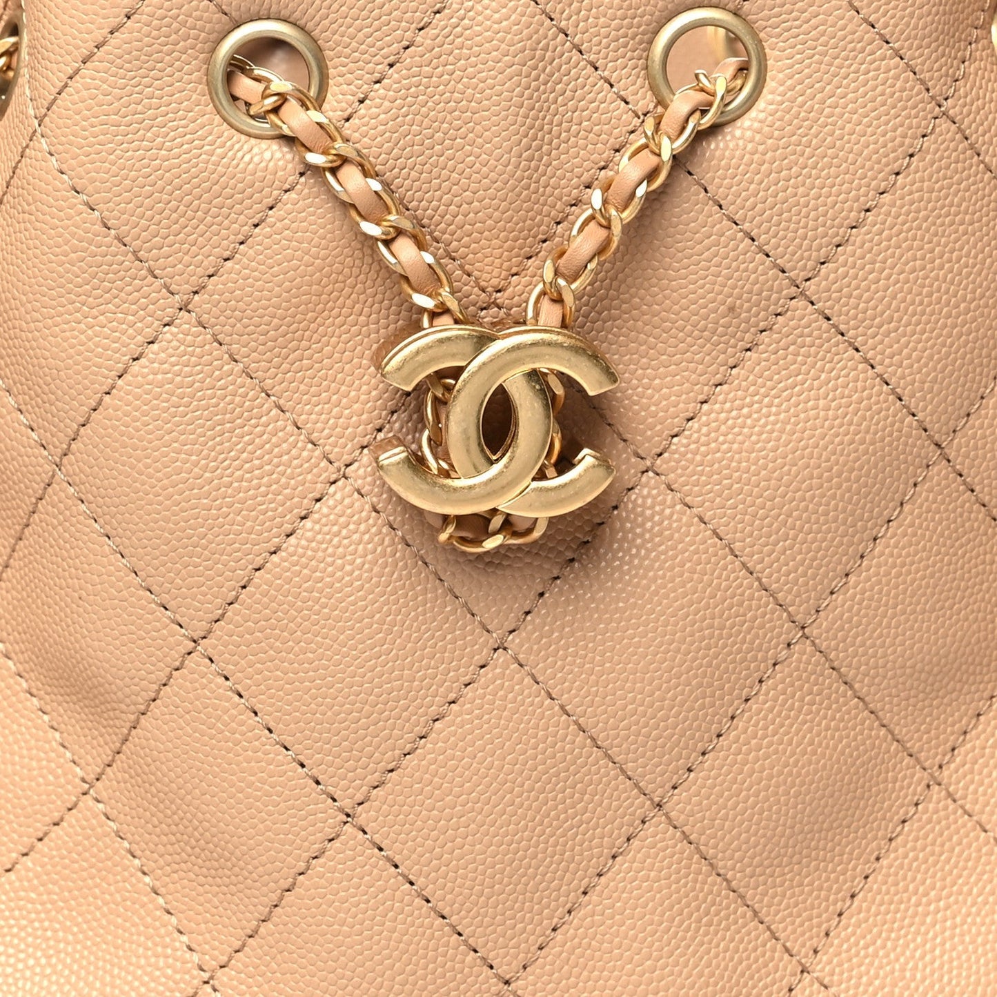 Caviar Quilted Small Chanel 25 Handbag Dark Beige