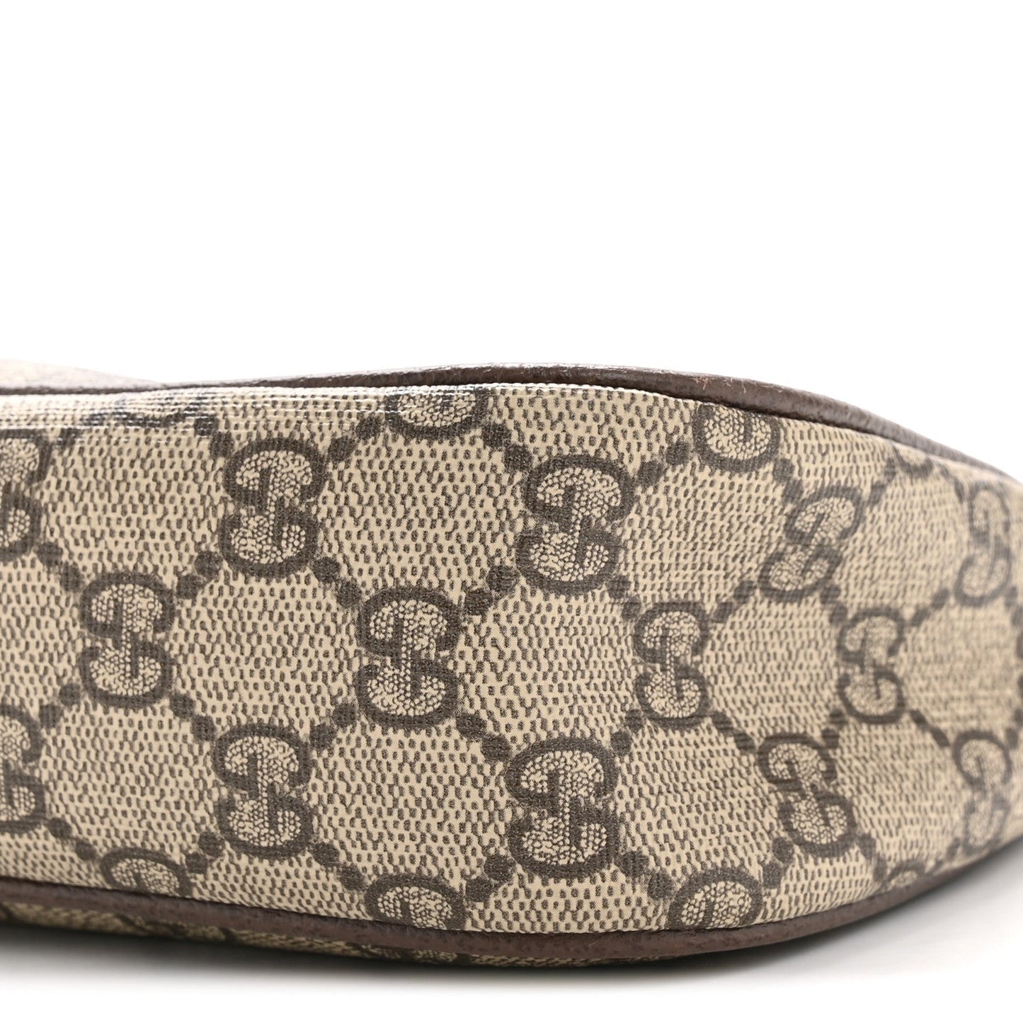 GG Supreme Monogram Textured Dollar Calfskin Web Small Ophidia GG Handbag Beige Ebony New Acero