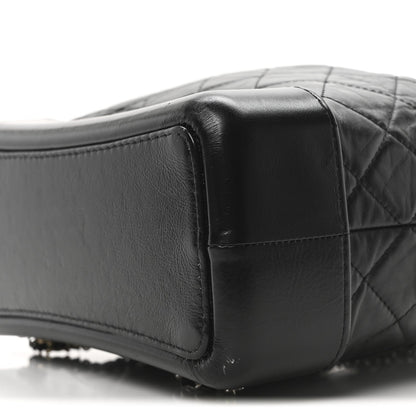 Aged Calfskin Quilted Small Gabrielle Backpack Black
