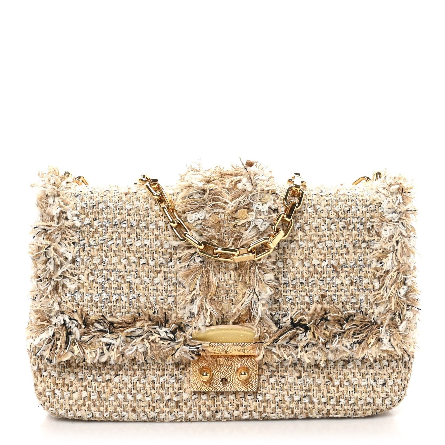 Tweed Medium Miss Dior Flap Beige