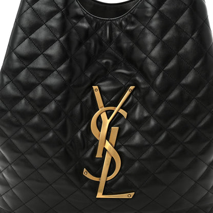 Lambskin Quilted Maxi Icare Shopping Tote Black
