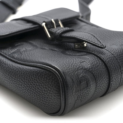 Piuma Calfskin Jumbo GG Embossed Small Messenger Bag Black