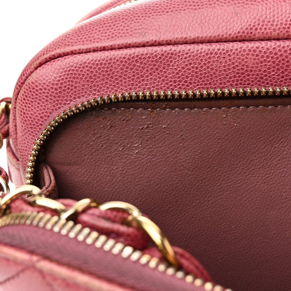 Caviar Quilted Medium Business Affinity Camera Case Dark Pink