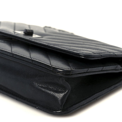 Sheepskin Chevron Reissue Wallet On Chain WOC So Black