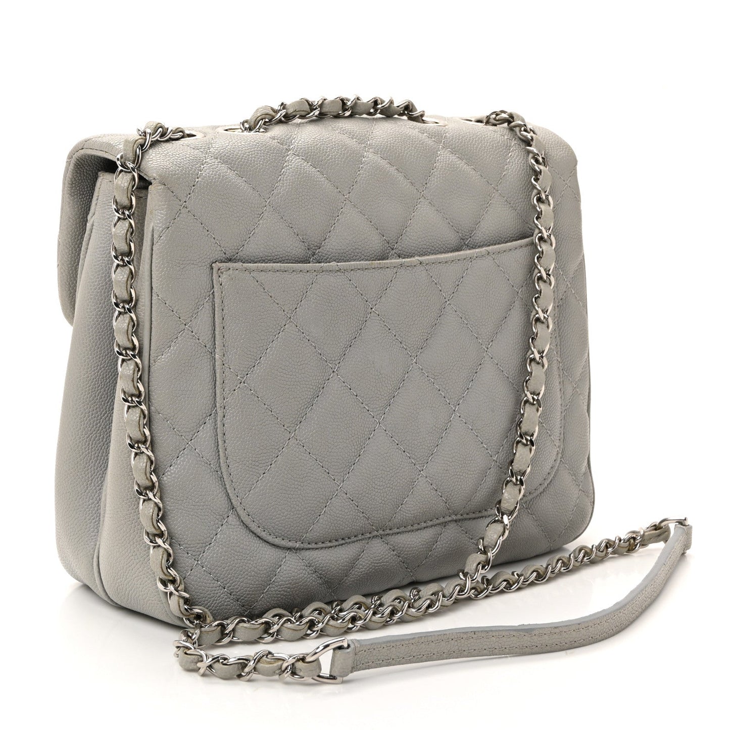 Caviar Quilted Medium Urban Companion Flap Grey