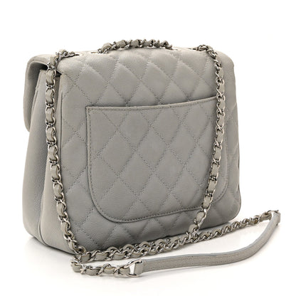 Caviar Quilted Medium Urban Companion Flap Grey