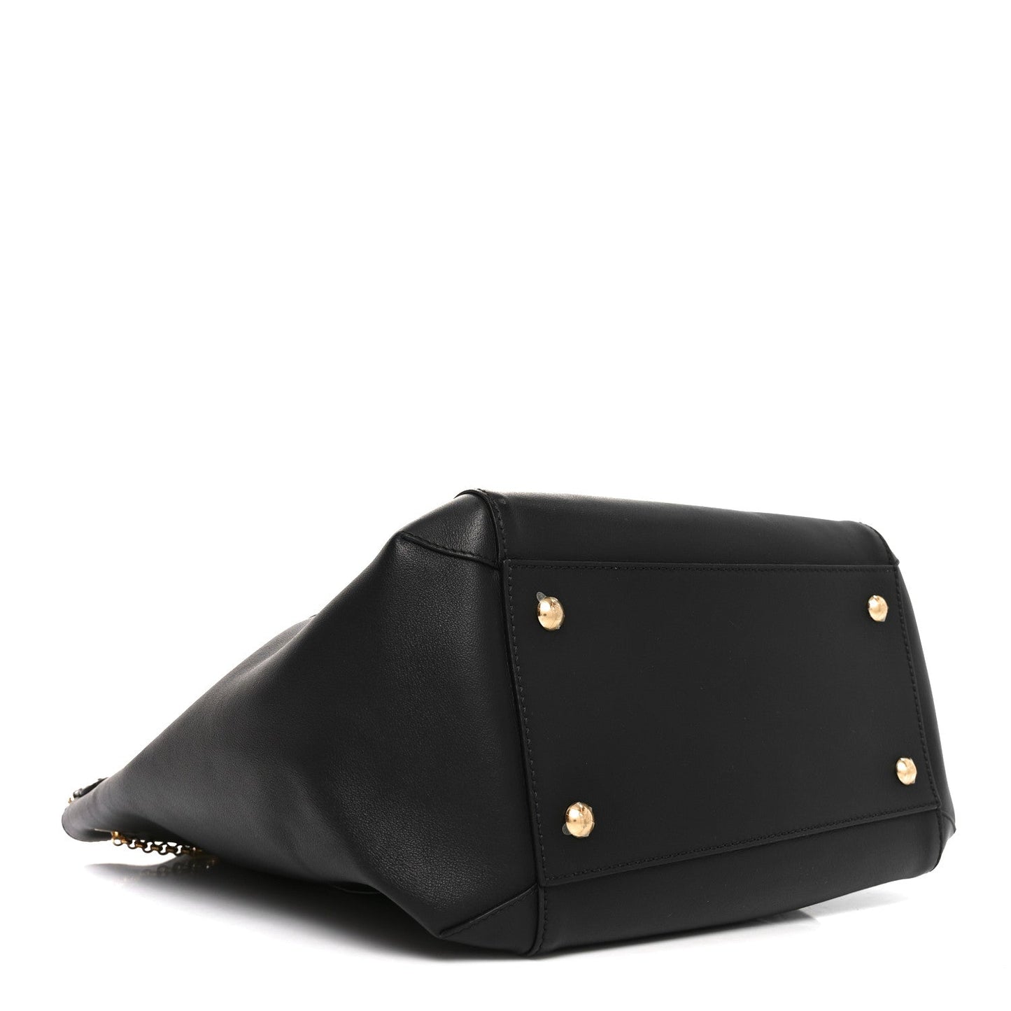 Vitello Grace King Karligraphy Chain Bucket Bag Black Bisquit