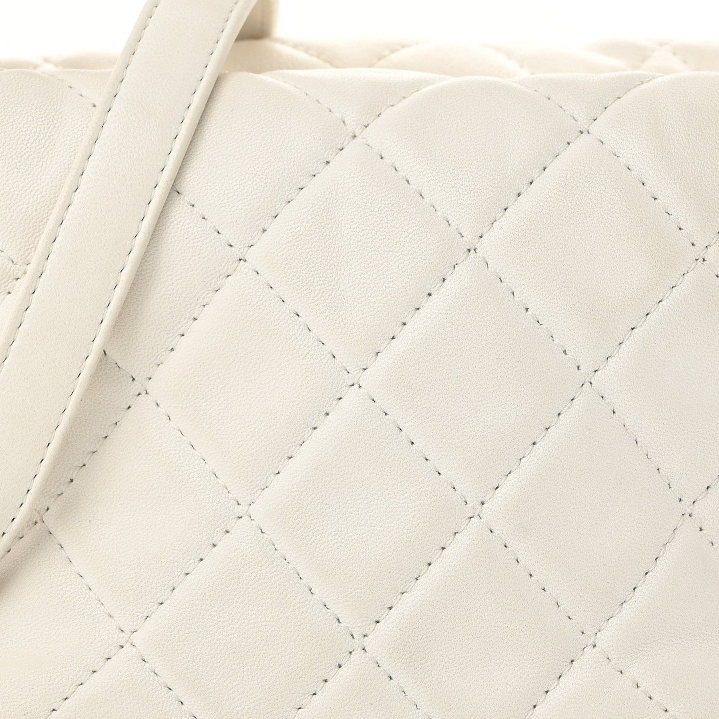 Lambskin Quilted Small Perfect Meeting Hobo White