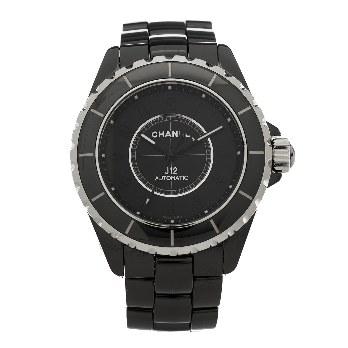 Stainless Steel Ceramic 38mm J12 Phantom Automatic Watch Black