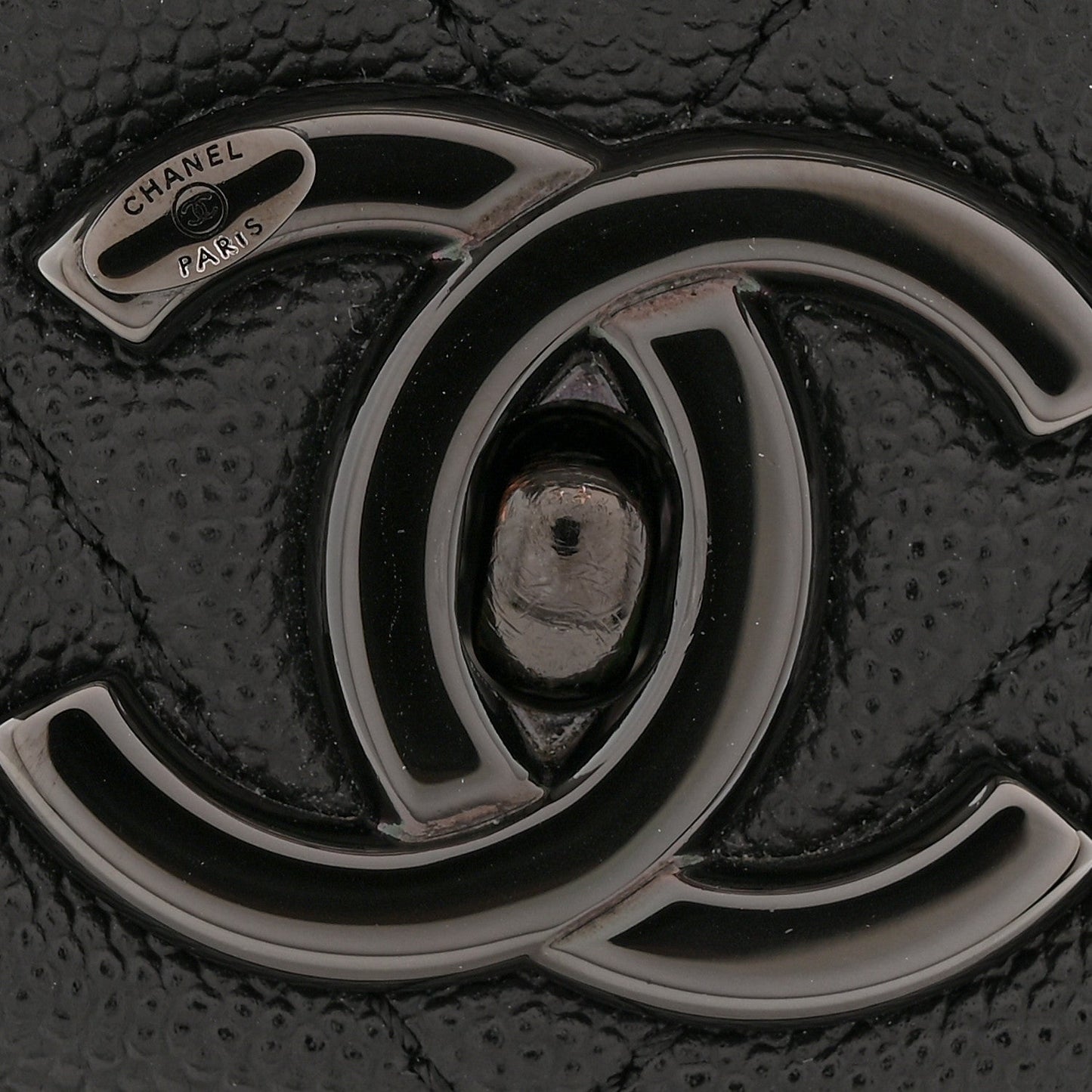 Caviar Chevron Quilted Medium Coco Handle Flap So Black