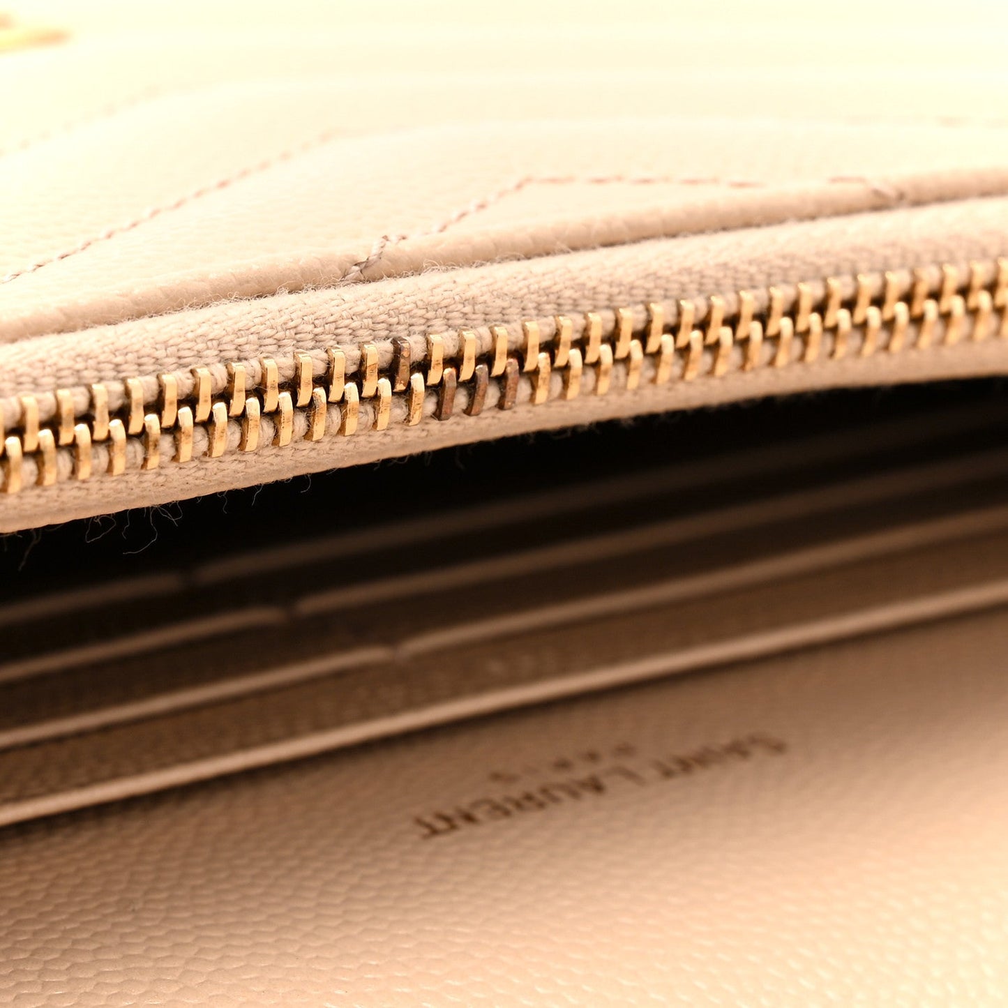 Grain De Poudre Matelasse Chevron Monogram Envelope Chain Wallet Nude Powder