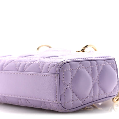 Lambskin Cannage Micro Lady D-Joy Lilas