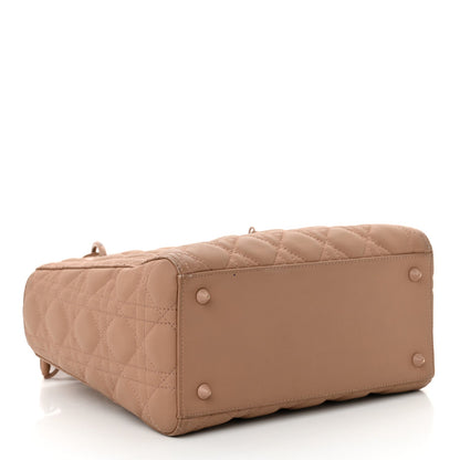 Ultra Matte Calfskin Cannage Medium Lady Dior Beige