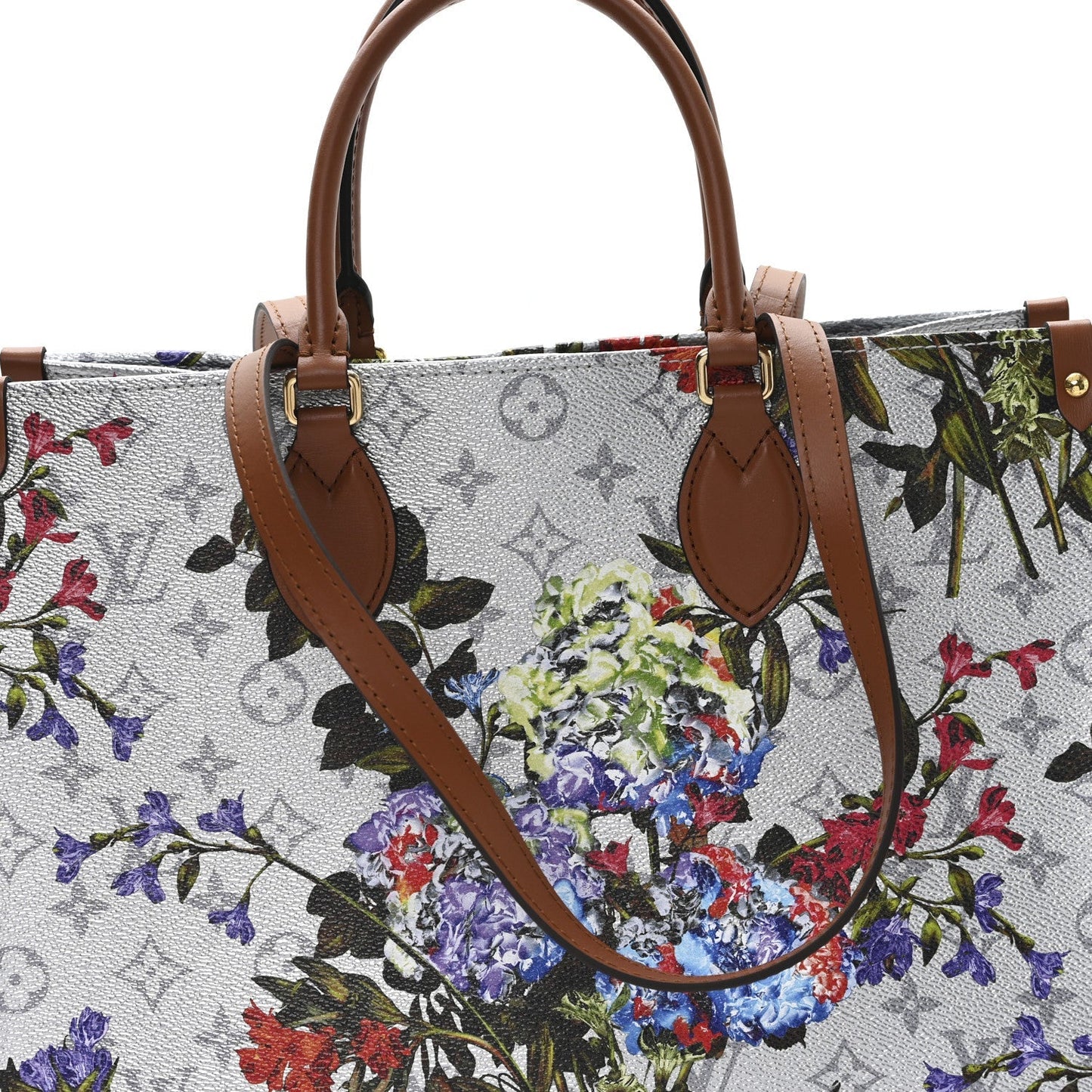 Metallic Monogram LV Garden OnTheGo MM Silver
