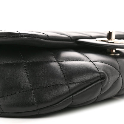 Calfskin Quilted CC Uniform Flap Belt Bag Black