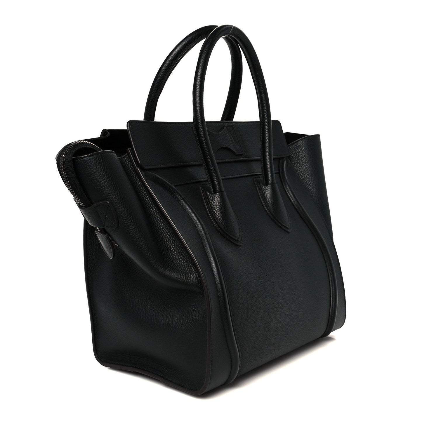 Drummed Calfskin Mini Luggage Black
