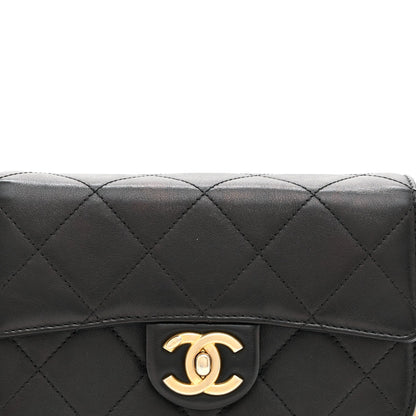 Calfskin Quilted Moon Messenger Black