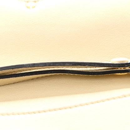 Roxy Calfskin Blondie Chain Shoulder Flap Bag Mystic White