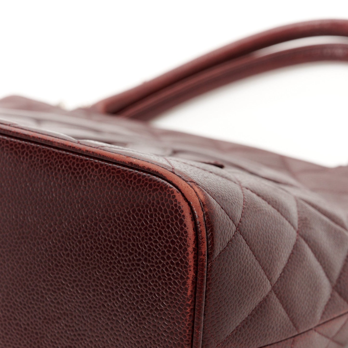 Caviar Quilted Medallion Tote Bordeaux