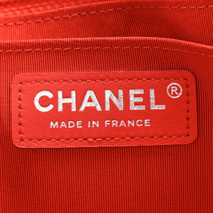 Silk Chain Printed Medium Single Flap Red