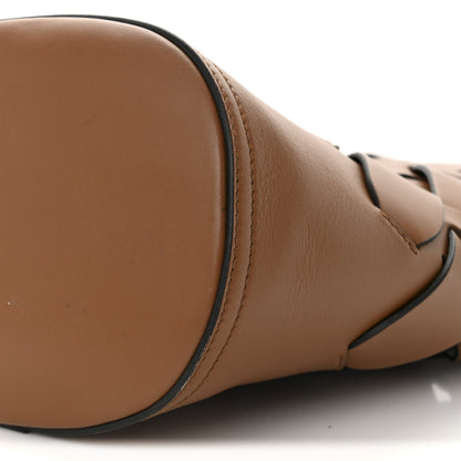 Vitello Intreccio Tress Bucket Bag Cognac Black