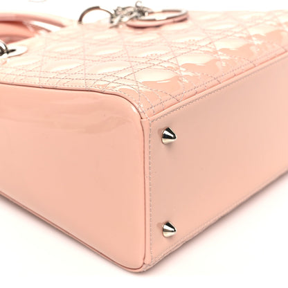 Patent Cannage Medium Lady Dior Light Pink