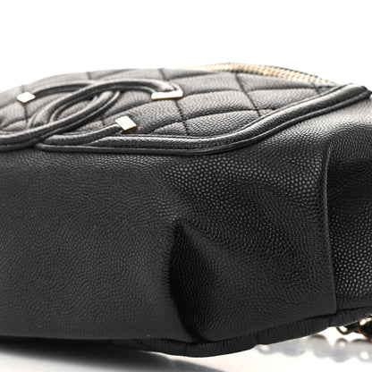 Caviar Quilted Filigree Waist Bag Black