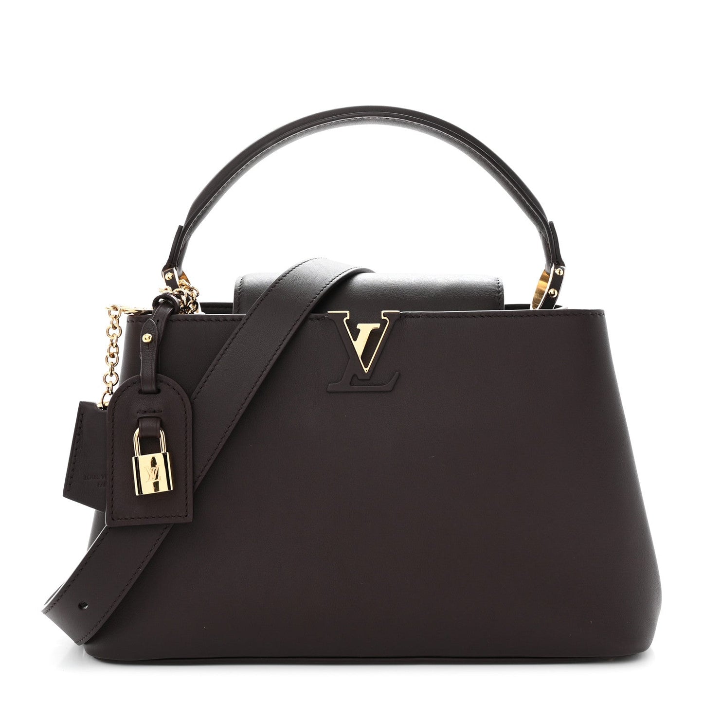 Smooth Calfskin Capucines MM Souple Chocolate
