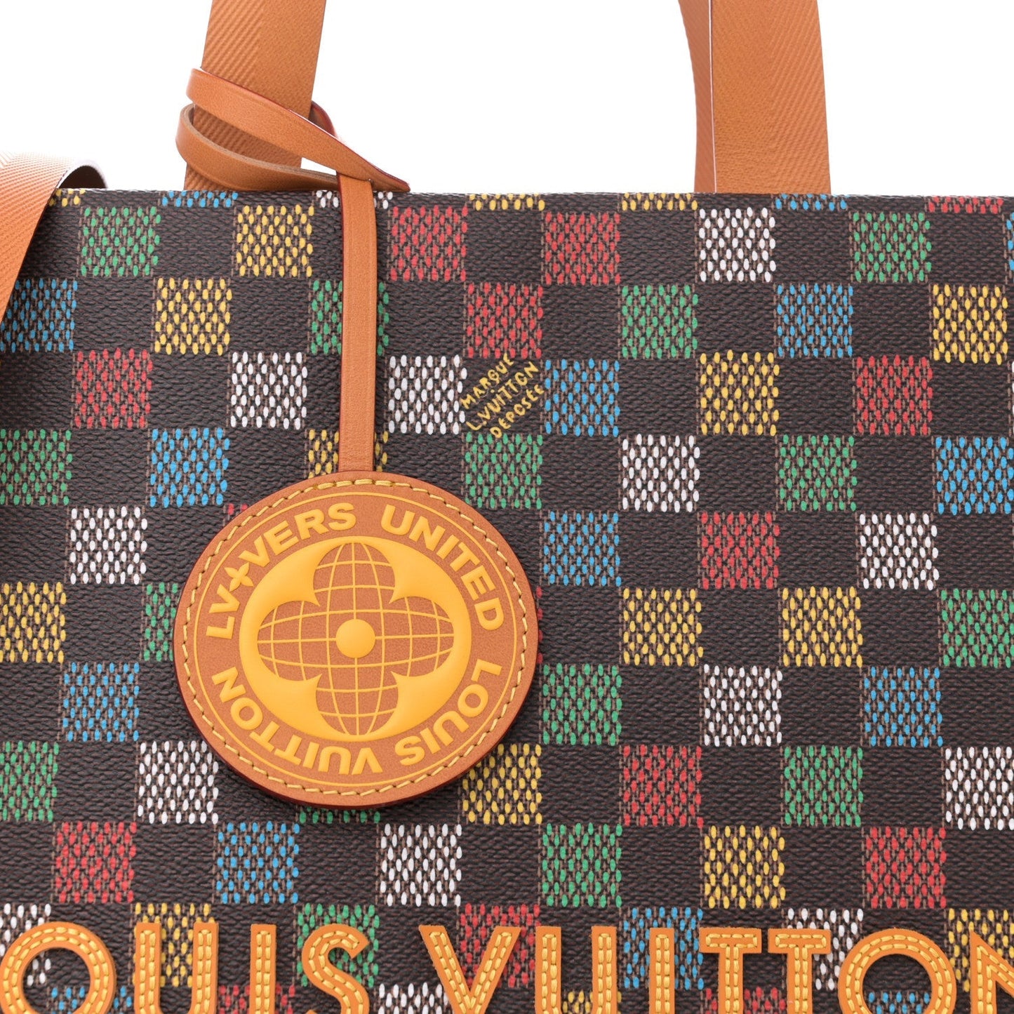 Vers Damier Ebene Shopper Bag MM Multicolor
