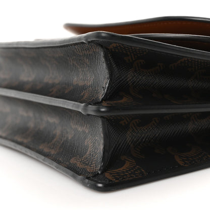 Triomphe Canvas Lambskin Wallet On Strap Tan