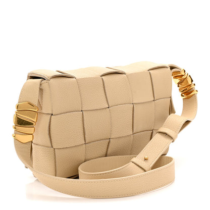 Grained Calfskin Maxi Intrecciato Cassette Crossbody Bag Porridge