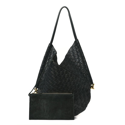 Nappa Intrecciato Medium Solstice Hobo Dark Green