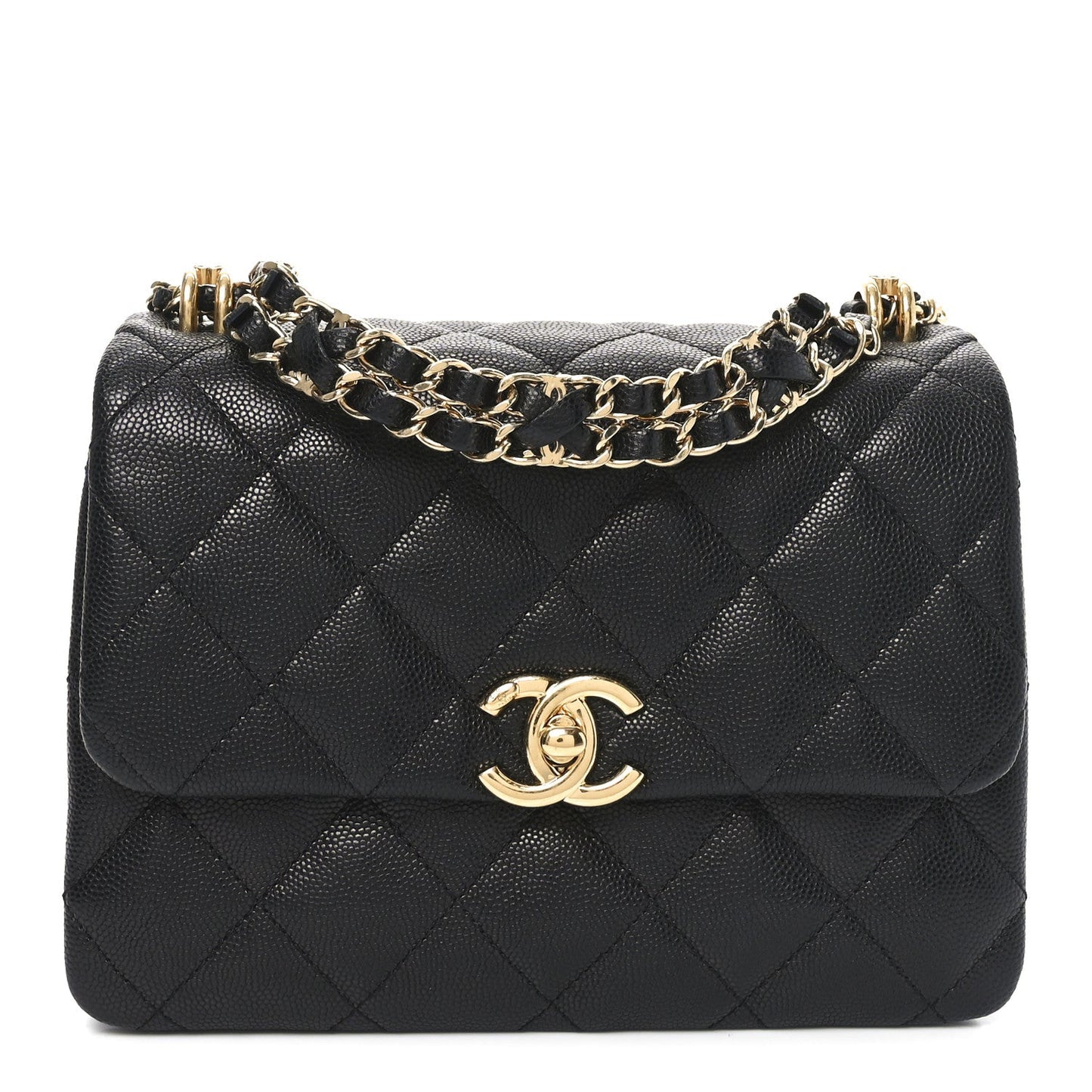 Caviar Quilted Mini Coco First Flap Black