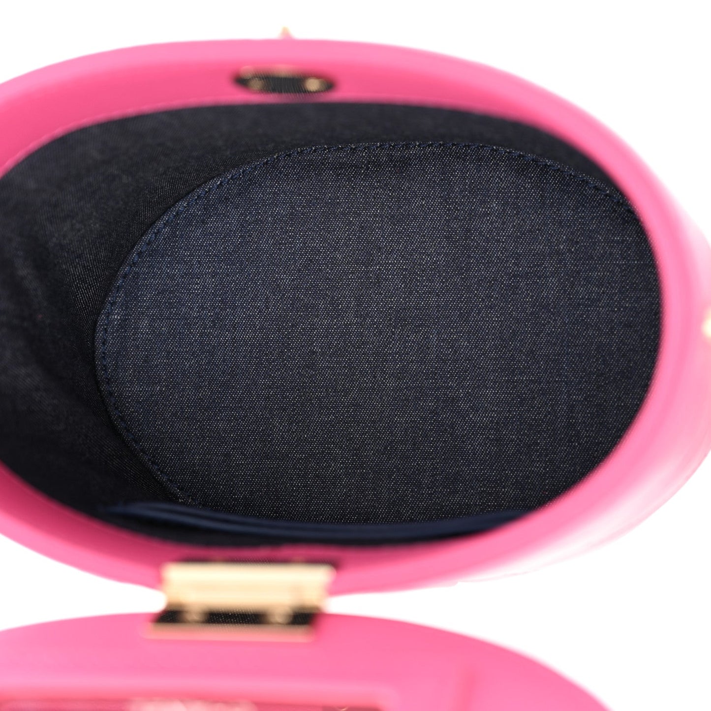 Lambskin Resin Elegant Chain Vanity Case Dark Pink