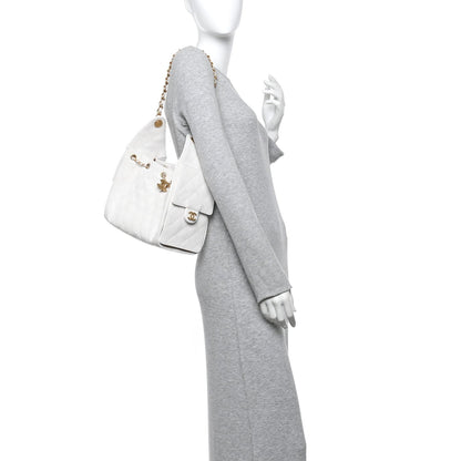 Caviar Quilted Small Chanel 25 Handbag White