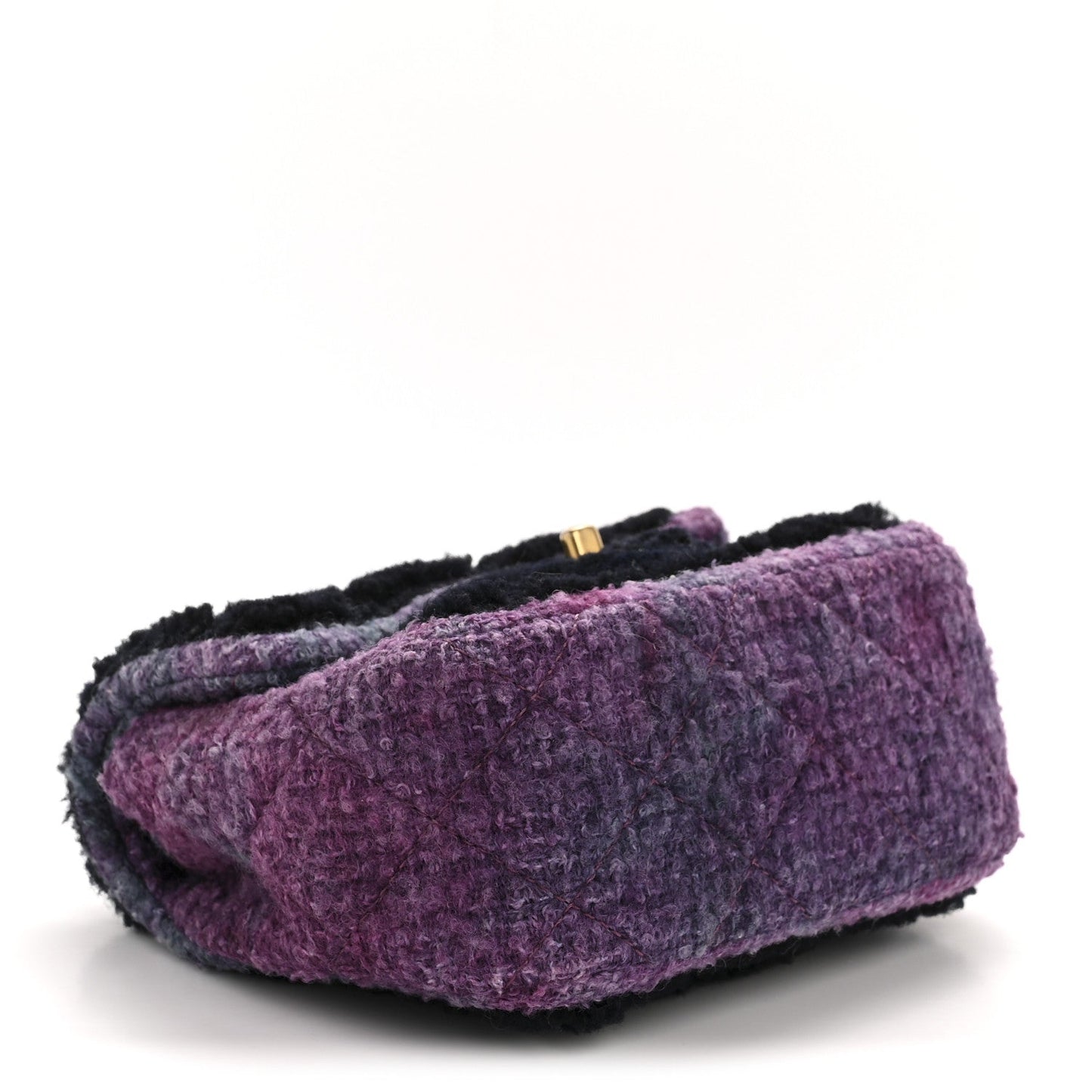 Shearling Tweed Quilted Mini Square Flap Bag Purple
