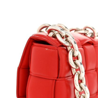 Lambskin Maxi Intreccio Padded Chain Cassette Crossbody Bag Nail Polish