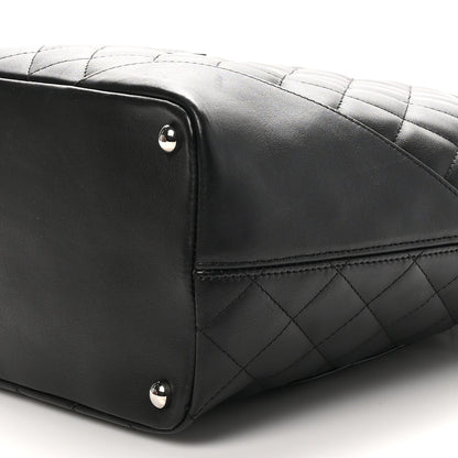 Calfskin Quilted Medium Cambon Tote Black