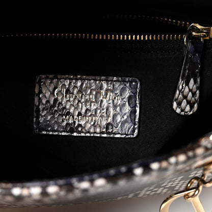 Snakeskin Mini Lady Dior Bleu Multicolor