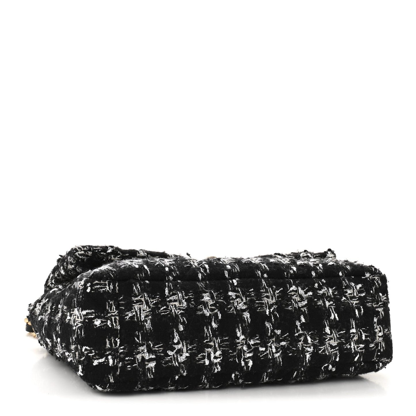 Tweed Quilted Large Chanel 19 Flap Black Silver Ecru