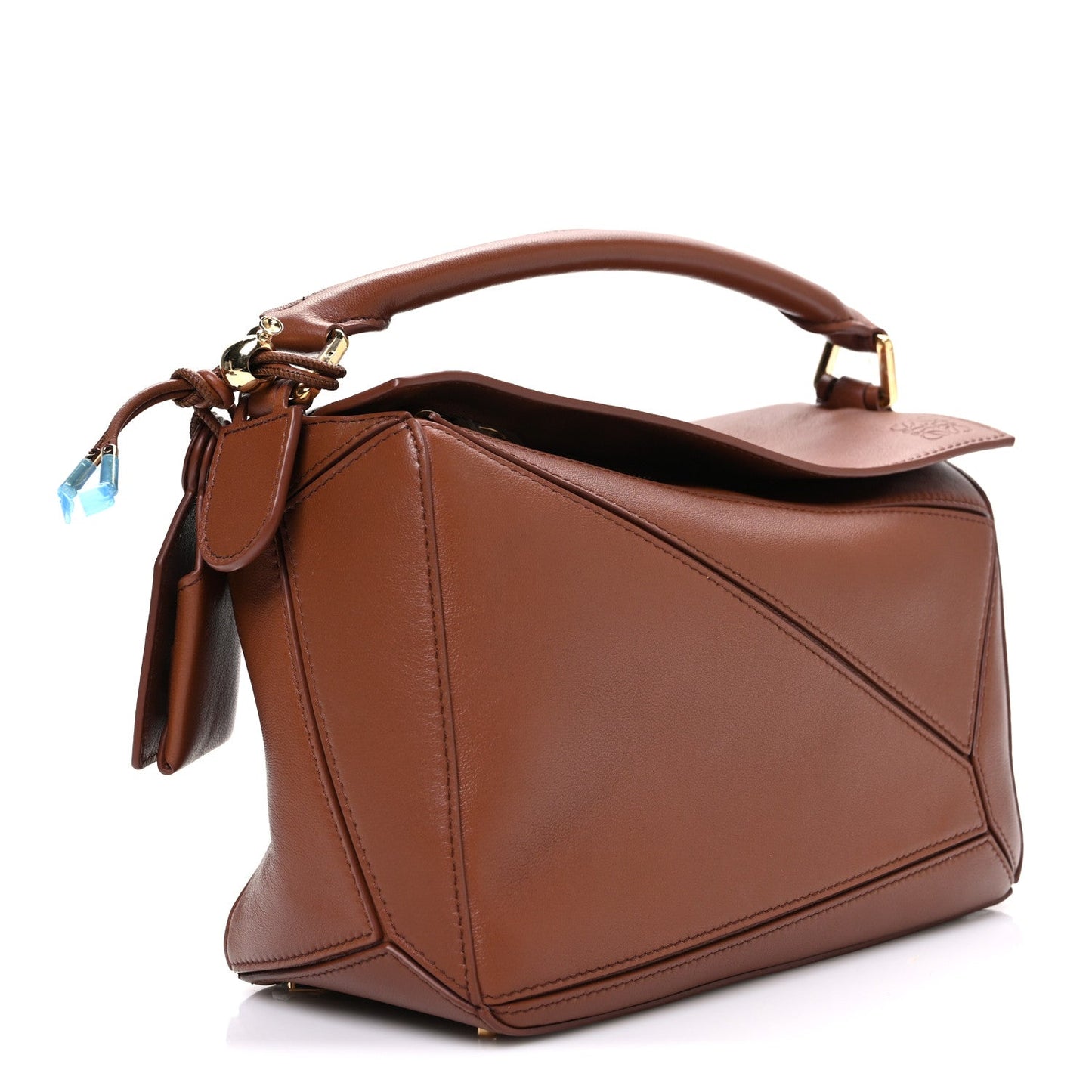 Nappa Lambskin Small Featherlight Puzzle Bag Pecan