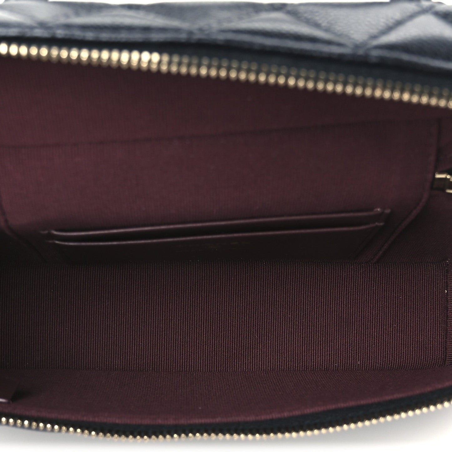Caviar Quilted Top Handle Slim Vanity With Chain Black