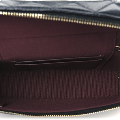 Caviar Quilted Top Handle Slim Vanity With Chain Black